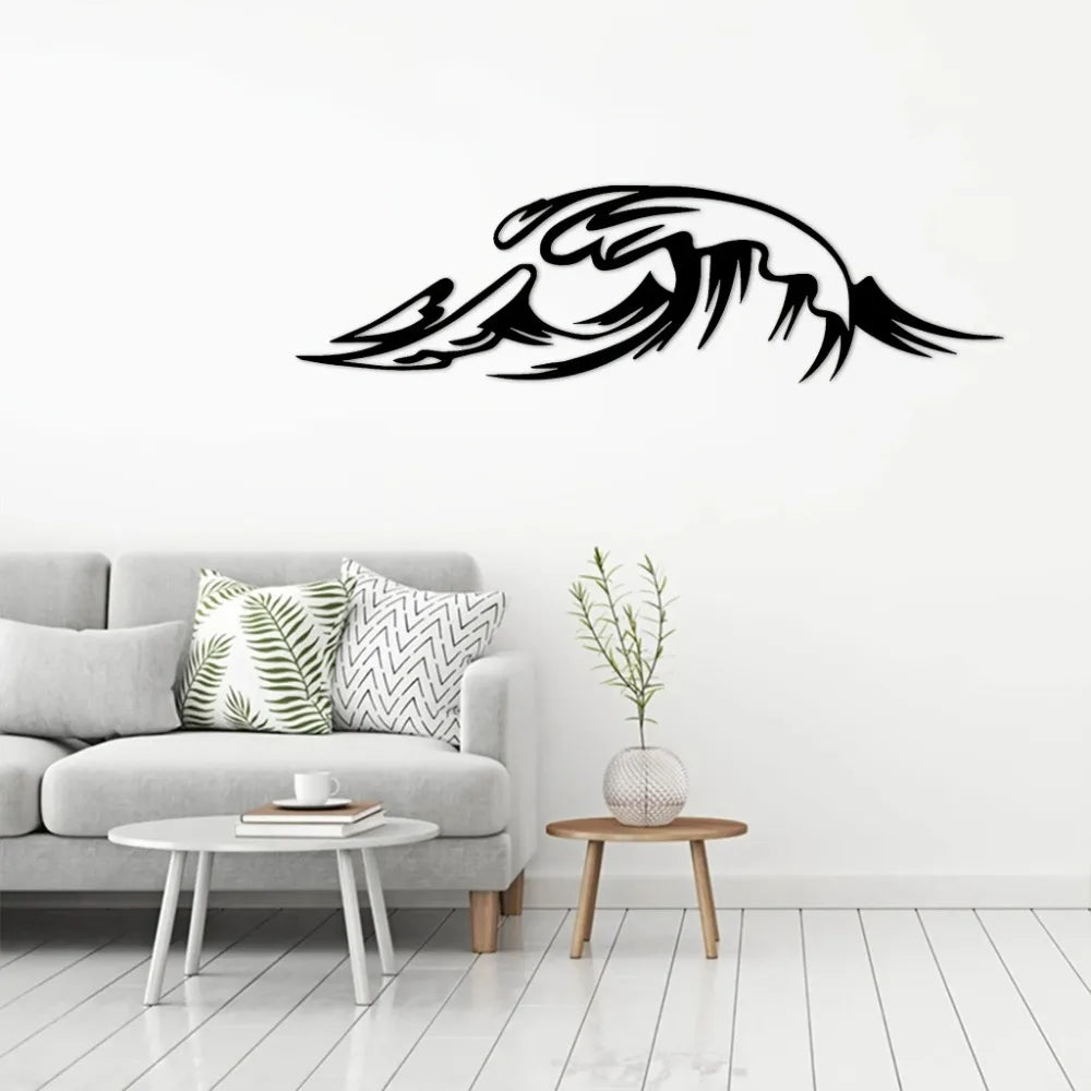 Meereswelle Metall Wandbild – Rostfreie Eisen Hängedekoration Kaufschwan®
