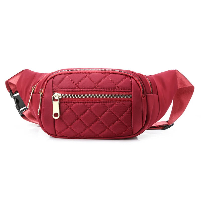 Damen Wasserdichte Nylon Gürteltasche – Designer Crossbody Brusttasche | Modische Fanny Pack, Banana Hip Bag & Reise Hüfttasche Kaufschwan® Rot