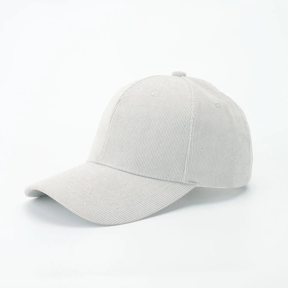Corduroy Baseballkappe | Damen Retro Einfarbige Dad Hat | Herbst Winter Hüte für Herren & Damen | Unisex Freizeit Gebogener Schirm Kaufschwan® HELLGRAU 56-58cm