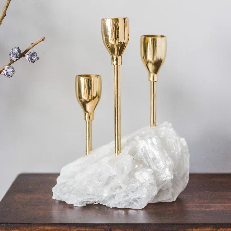 Kerzenhalter mit Natürlicher Gipsbasis – Romantische Tischdekoration & Kreativer Wachsschmelz Aroma Behälter Kaufschwan®