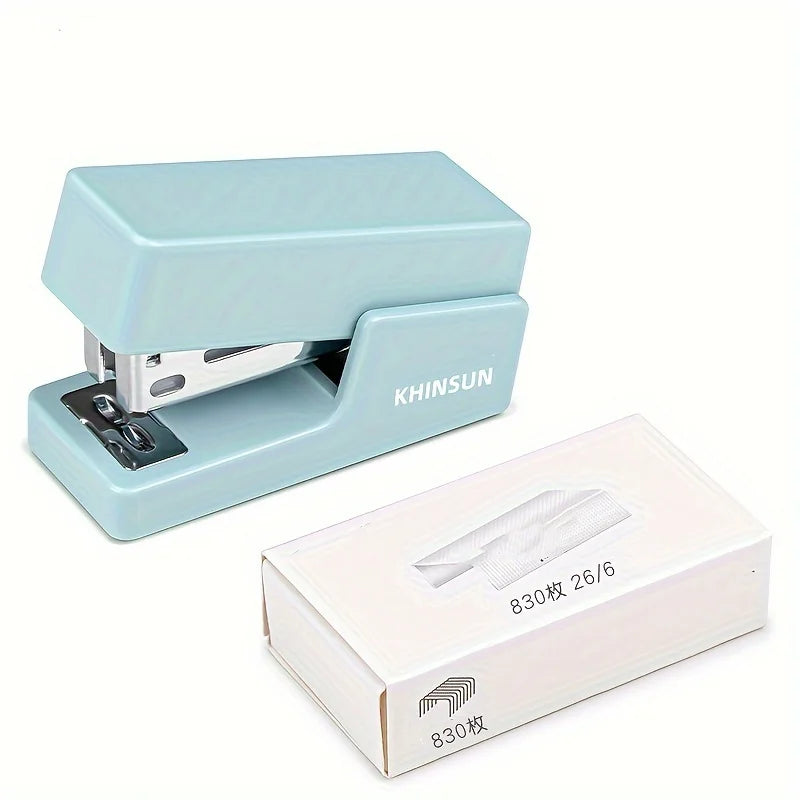 Mini Hefter Set mit 24/6 Klammern – Buntes Büro- & Schulbedarf Hefter-Set Kaufschwan® Blaues Set