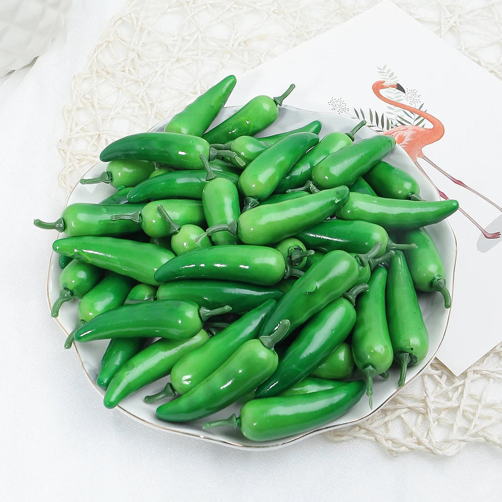 10 / 20 Stück Künstliche Schaumstoff Früchte & Gemüse – Apfel, Birne, Pfirsich & Banane Dekoration für Weihnachten & Hochzeit Kaufschwan® Jalapeno 10 Stück