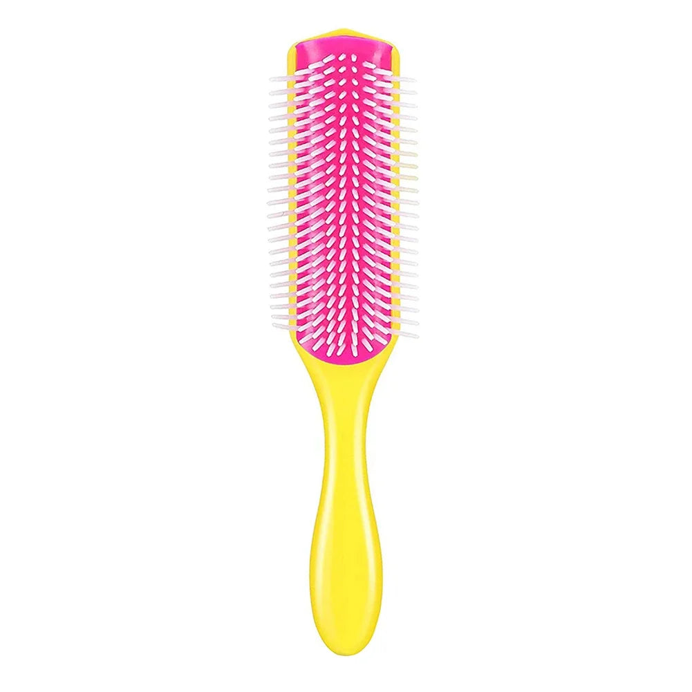9-Reihen Styling Haarbürste – Entwirrungskamm für Glattes & Lockiges Haar | Kopfhaut-Massagebürste für Echthaar-Perücken