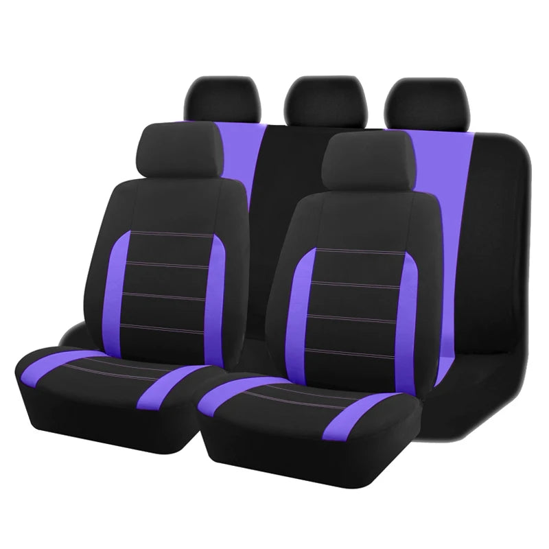 Universelle Autositzbezüge – Komplettset für Auto, SUV, LKW & Van – Strapazierfähig, Atmungsaktiv & Leicht zu Montieren Kaufschwan® Lila 5-Sitzer