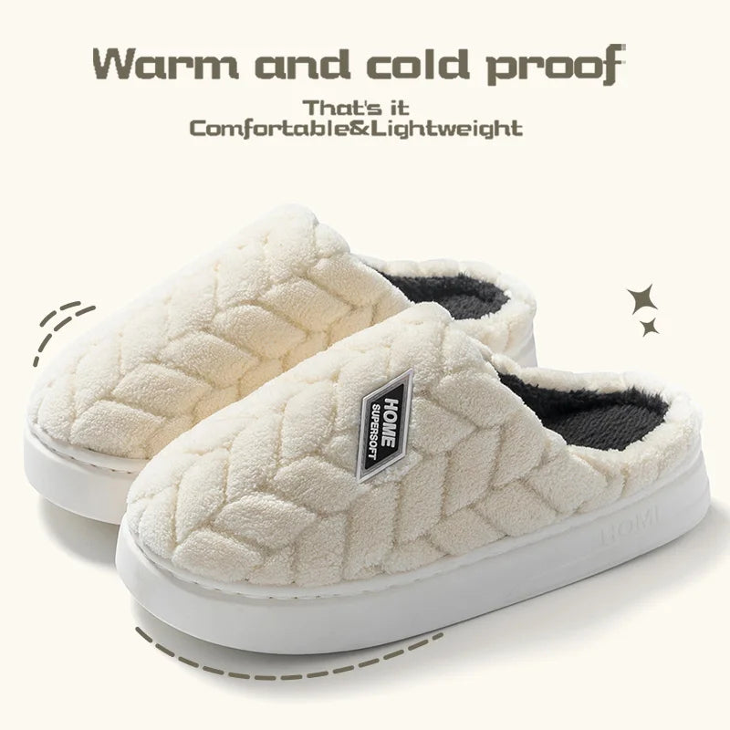 Baumwoll-Hausschuhe für Damen | Herbst & Winter | Weiche Sohle, Rutschfest & Warm Kaufschwan® Weiß 38-39