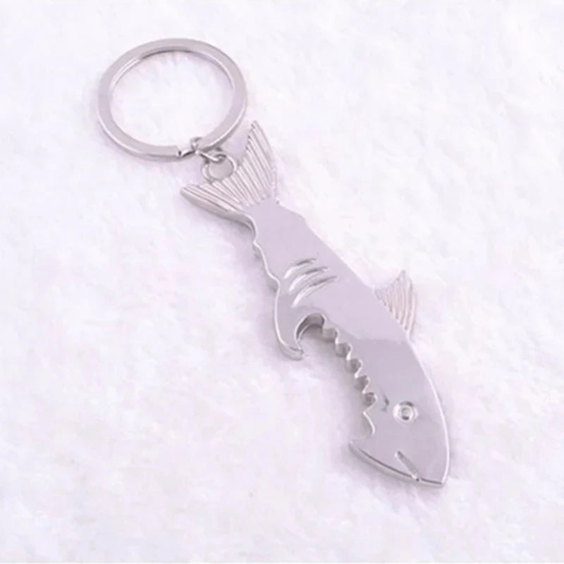 Hai Flaschenöffner Schlüsselanhänger – Silber Zinklegierung Bar Werkzeug Geschenk Kaufschwan®