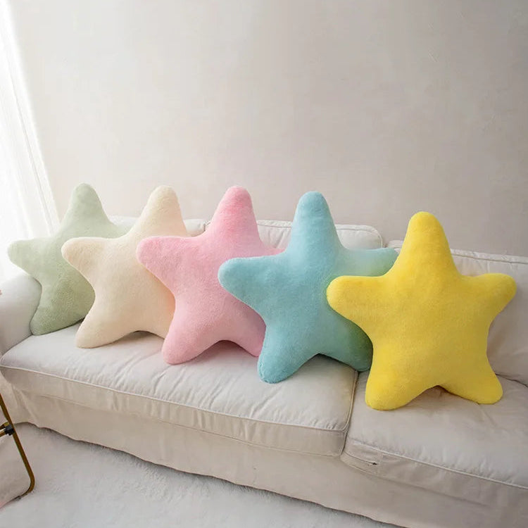 Sternförmiges Plüschkissen | Weiches Dekokissen | Niedliches Kissen für Kinderzimmer & Wohnzimmer Kaufschwan®