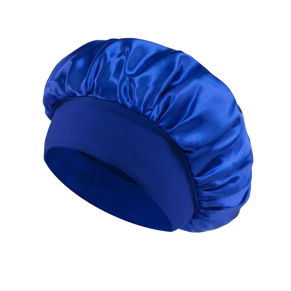 Satin-Schlafhaube für Damen – Große Elastische Haarhaube mit Breitem Weichem Band für Lockiges Haar und Nachtpflege