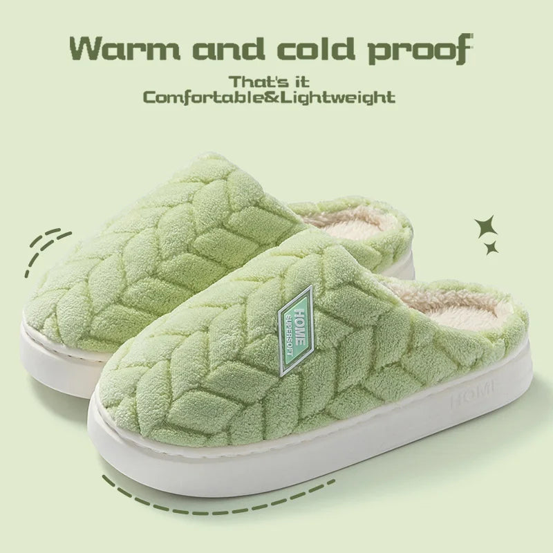 Baumwoll-Hausschuhe für Damen | Herbst & Winter | Weiche Sohle, Rutschfest & Warm Kaufschwan® Grün 38-39