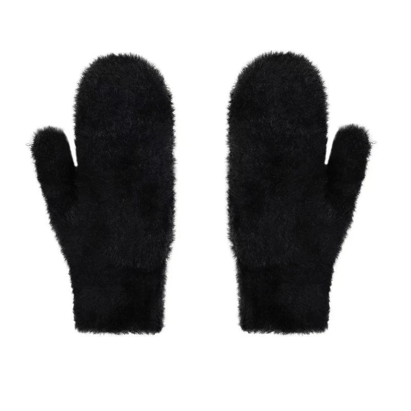 Neue Damen Winterhandschuhe – Verdickte Strickhandschuhe mit Plüschfutter | Kältefeste Vollfinger Handschuhe für Herbst & Winter Kaufschwan®