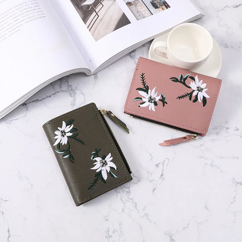 Damen Kurzgeldbörse – Modische Kleine Geldtasche | PU Leder Portemonnaie mit Hasp-Verschluss & Kartenfächern Kaufschwan®