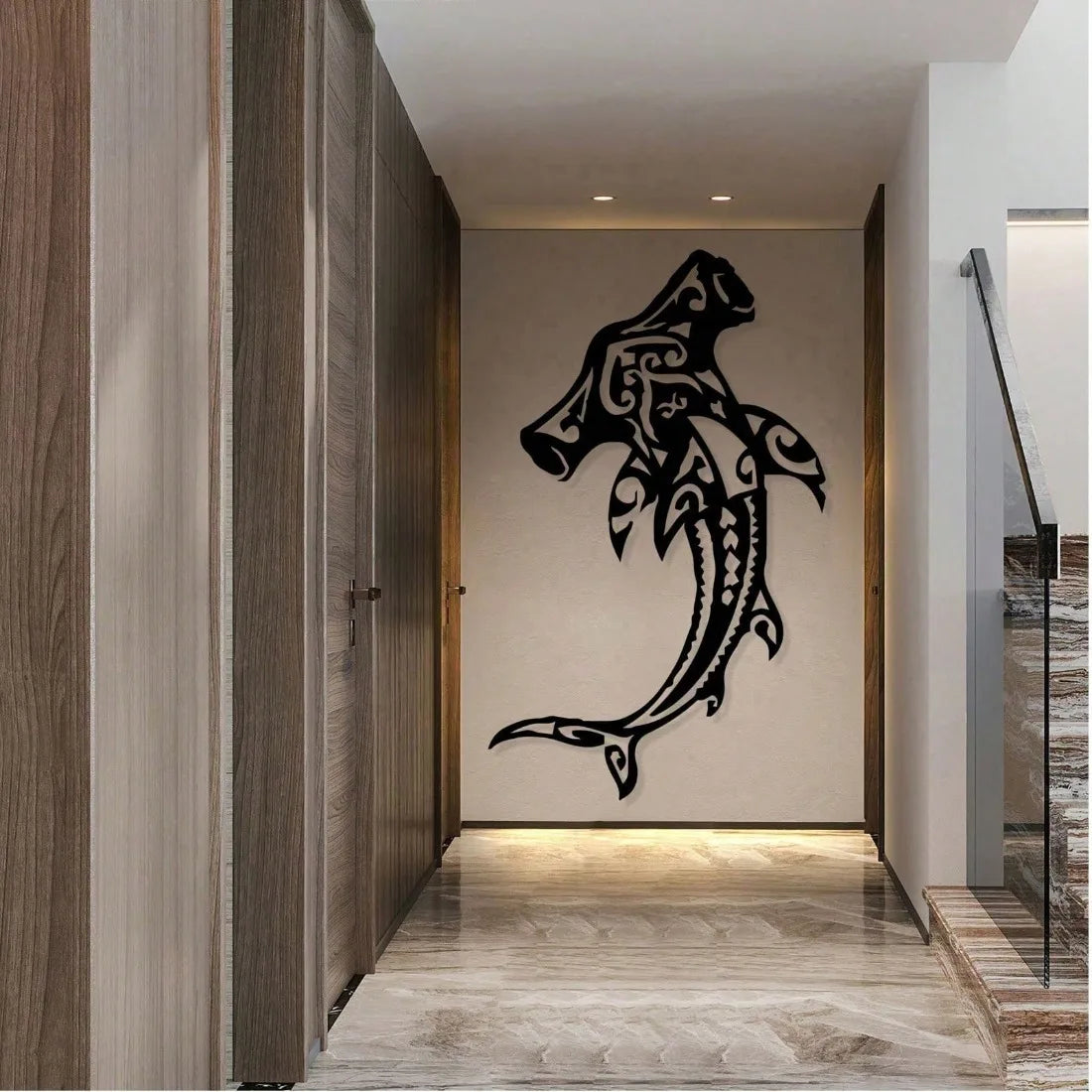 Hammerhai Metall Wandbild – Vintage Rustikale Küsten Dekoration