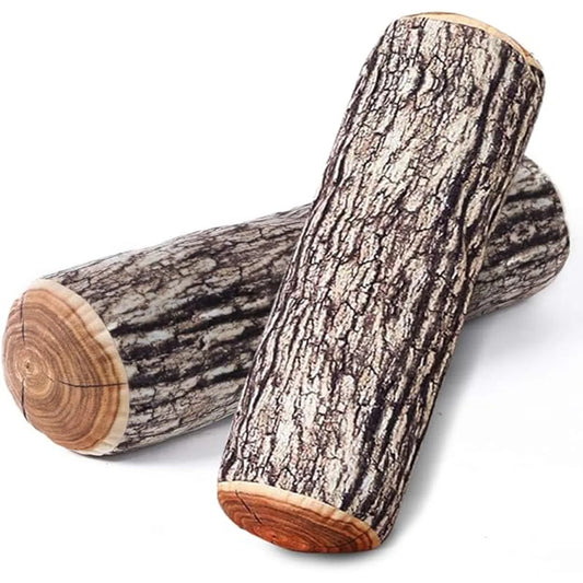Dekoratives Rundes Holz Optik Kissen | Bequemes Holzstamm-Kissen | Zuhause, Sofa, Schlafzimmer & Wohnzimmer Dekoration Kaufschwan® 2er Set 45x45cm
