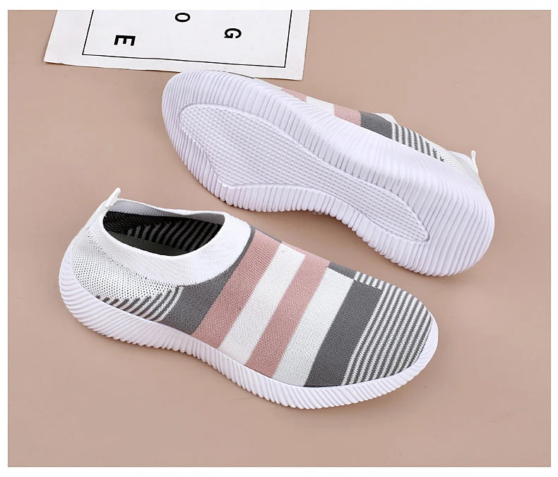Damen Vulcanized Slip-On Sneaker – Hochwertige Freizeitschuhe | Bequeme Loafer für Spaziergänge | Übergrößen bis 44 Kaufschwan®
