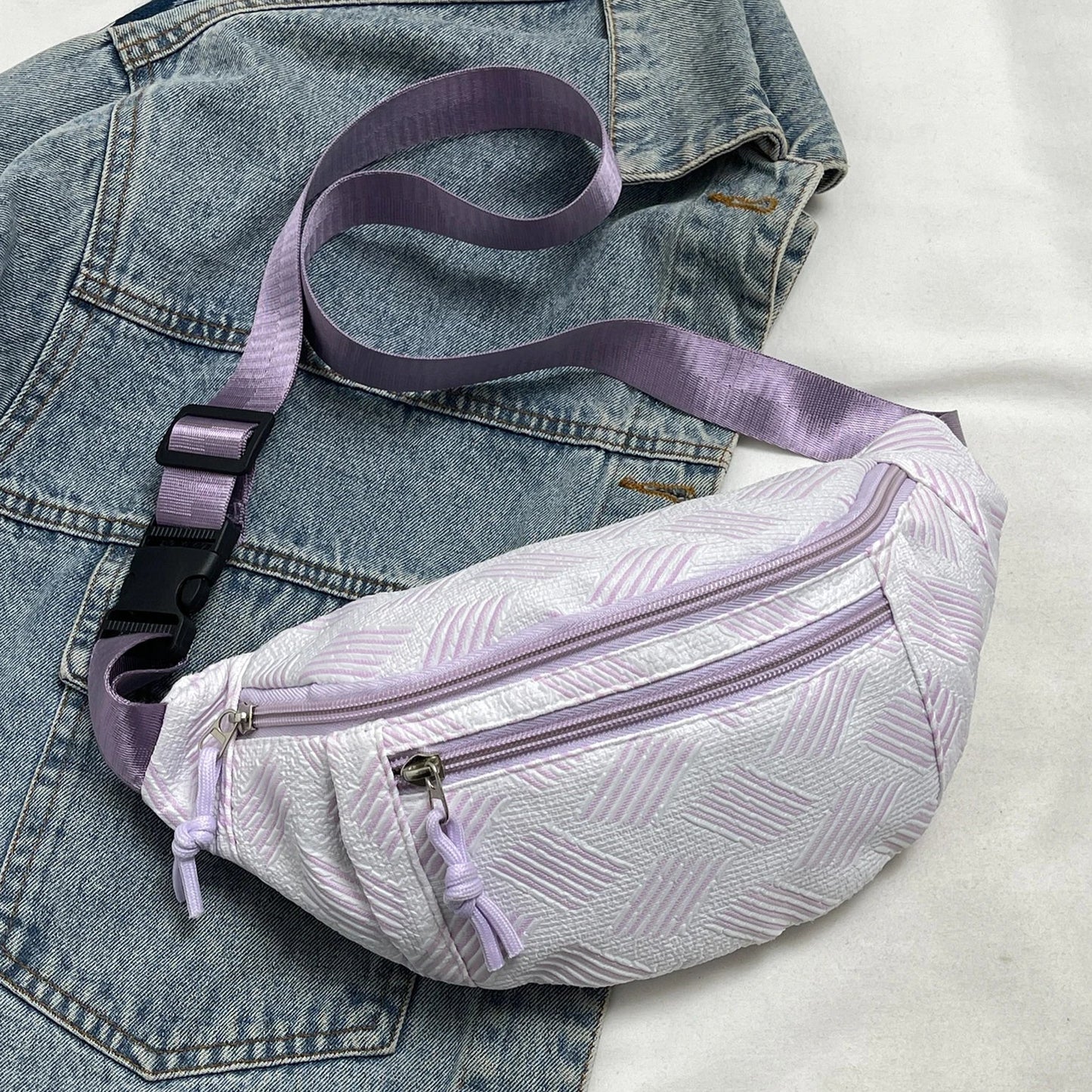 Damen Gürteltasche – Schlichte Nischen Brusttasche | Modische Hüfttasche für Studentinnen & Alltag Kaufschwan® Lila