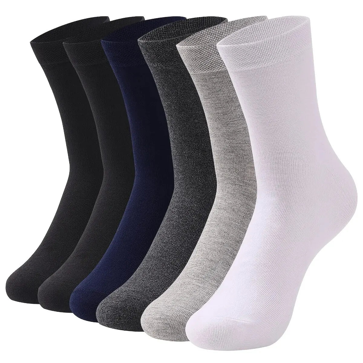 5 Paare Herren Baumwoll-Atmungsaktive Schweißabsorbierende Kurzsocken | Einfarbige Wadenlange Sport- & Business-Socken Kaufschwan® 5 Paare Gemischt Einheitsgröße