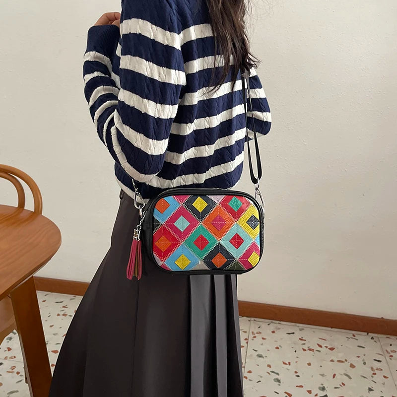 Kleine Bunte Ledertasche – Luxus Damen Handtasche, Crossbody & Schultertasche in Hochwertiger Verarbeitung