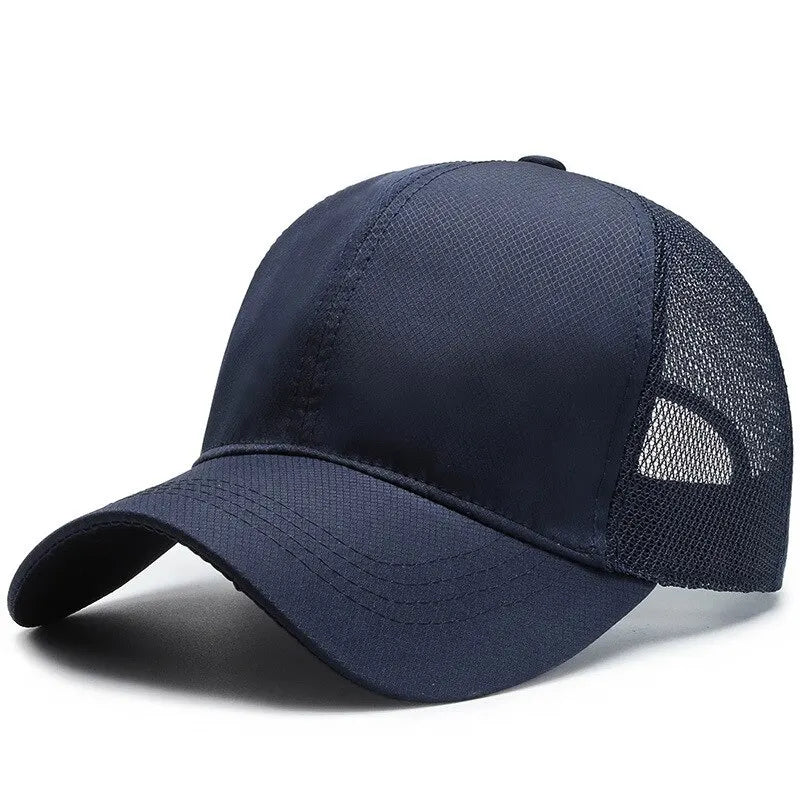 Outdoor Sport Baseballkappe | Herren Sommer Atmungsaktive Mesh-Schirmmütze | Koreanischer Stil Leichte Solide Farbe für Freizeit & Outdoor Kaufschwan® Marineblaue Farbe Adjustable