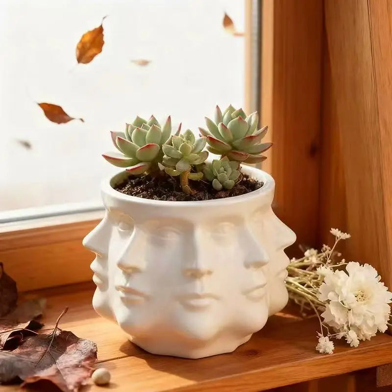 Abstrakter Facettierter Blumentopf – Kreativer Sukkulenten Pflanztopf | Innen-, Balkon- & Garten Dekoration Kaufschwan®