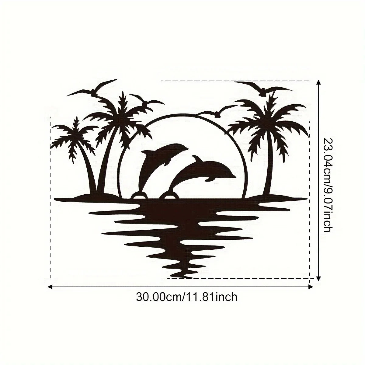Kreative Delfin Kokospalmen Strand Metall Wanddeko – Innen & Außen Kunst Kaufschwan®