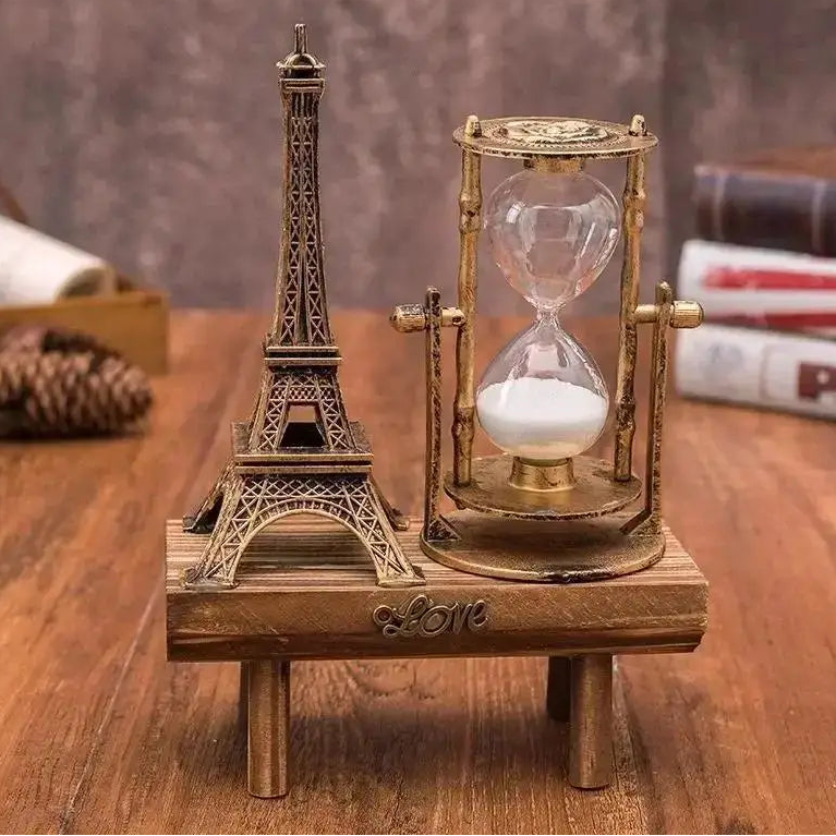 Kreative Eiffelturm Sanduhr – Moderne Minimalistische Holz Sanduhr Dekoration für Zuhause & Büro