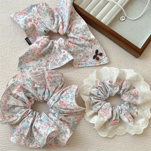 Rustikale Blumenhaarringe | Übergroße Spitzen-Scrunchies | Fairycore Alltags-Haarschmuck für Damen Kaufschwan®