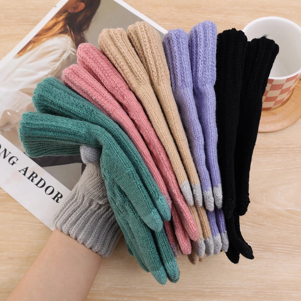 Unisex Winterhandschuhe – Warme Strickhandschuhe mit Fleece-Futter | Touchscreen Vollfinger Handschuhe für Damen & Herren, Fahrrad & Autofahren Kaufschwan®