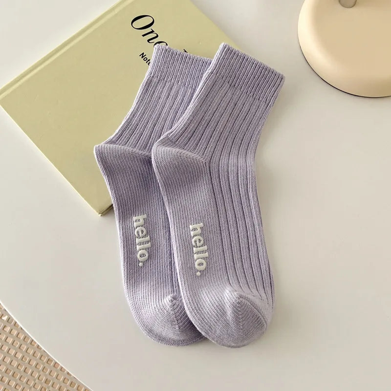 Süße Damensocken | Mode Frühling/Sommer | Weich, Atmungsaktiv, Schweißabsorbierend Bunte Socken Kaufschwan® Lila Einheitsgröße