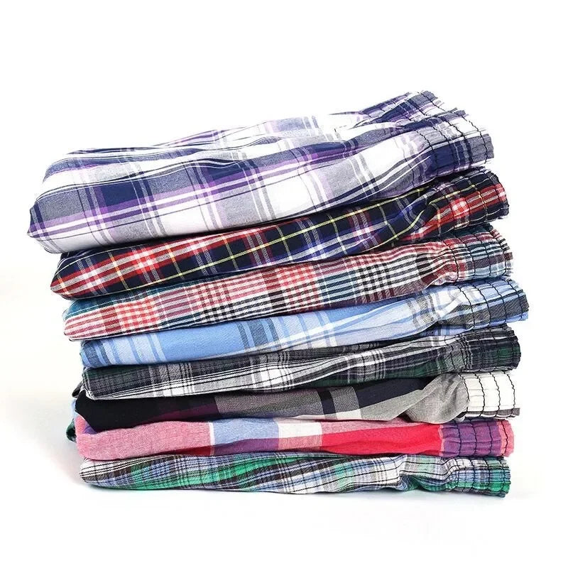 5er-Pack Herren Boxershorts aus Baumwolle | Klassisches Karomuster, Lockerer Oversize-Schnitt, Atmungsaktive Unterwäsche Kaufschwan®