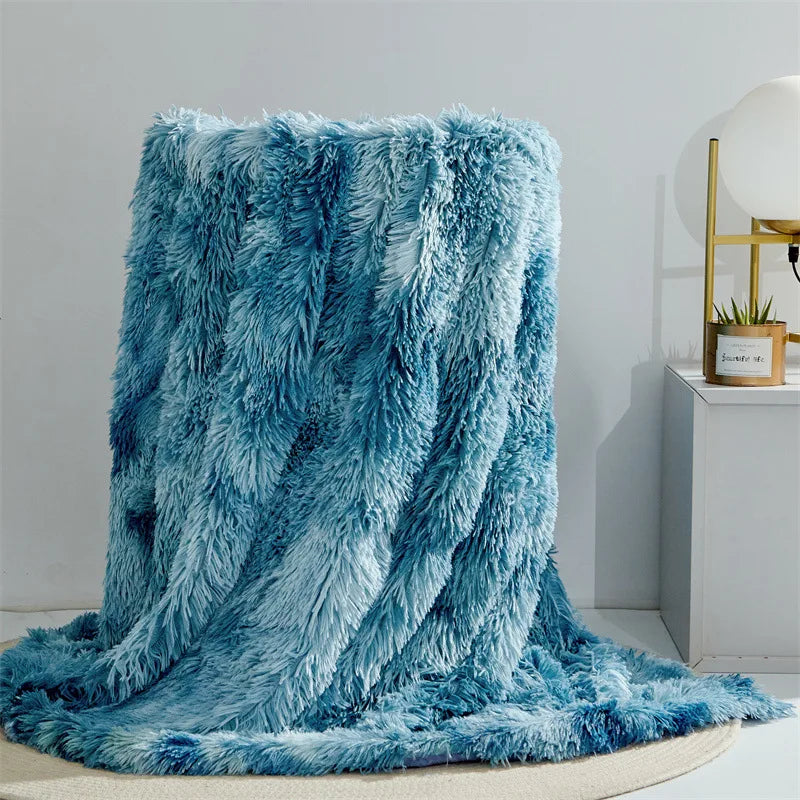 Vier-Jahreszeiten Universelle Nerz-Fleece-Decke – Flauschige Tie-Dye Einfarbige Decke für Wärme und Komfort Kaufschwan®