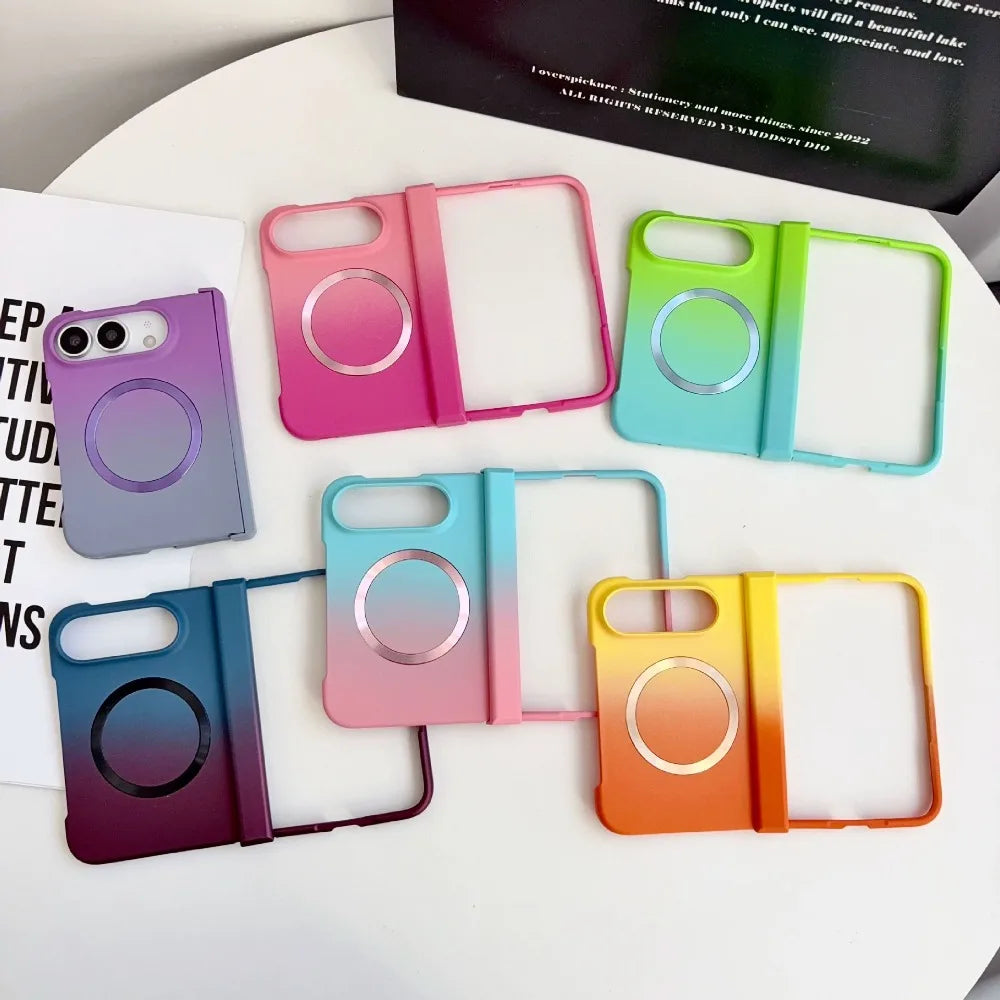 Magnetische Schutzhülle mit Farbverlauf für iPhone Duo Ultra 18 Fold – MagSafe-Kompatible Matte Hart-PC-Hülle mit Scharnierschutz Kaufschwan®