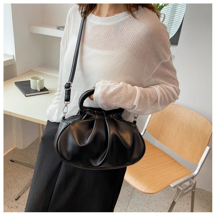 Retro Schultertasche mit Falten-Design – Mehrfarbige Damen Crossbody Handtasche & Elegante Top-Handle Bag Kaufschwan®