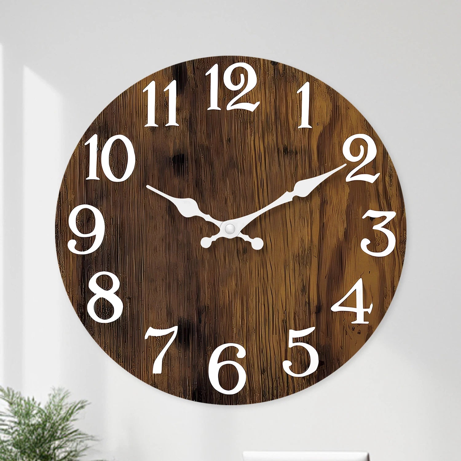 Retro Holzmaserung Wanduhr – Leise Quarz Vintage Deko Uhr Kaufschwan®