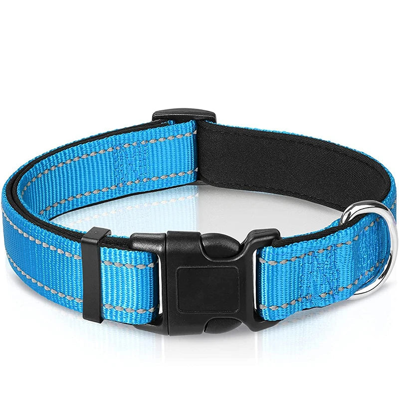 Reflektierendes Verstellbares Hundehalsband Gepolstert Nylon Neopren für Mittel Große Hunde Kaufschwan®