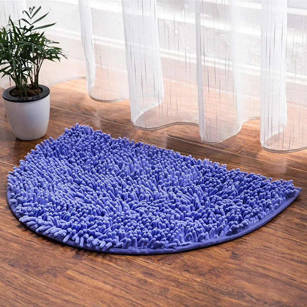 Halbrunde Chenille Badematte – Rutschfeste, Saugfähige Badematte für Dusche & Boden Kaufschwan®