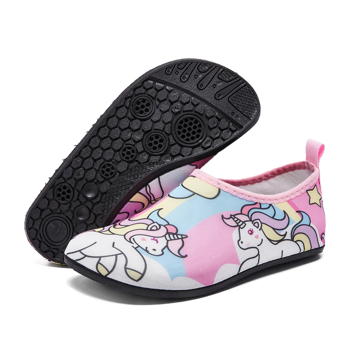 Kinder Schnelltrocknende Wasserschuhe – Leichte Barfuß Badesocken & Aqua Schuhe für Jungen & Mädchen Kaufschwan® Rosa 32/33