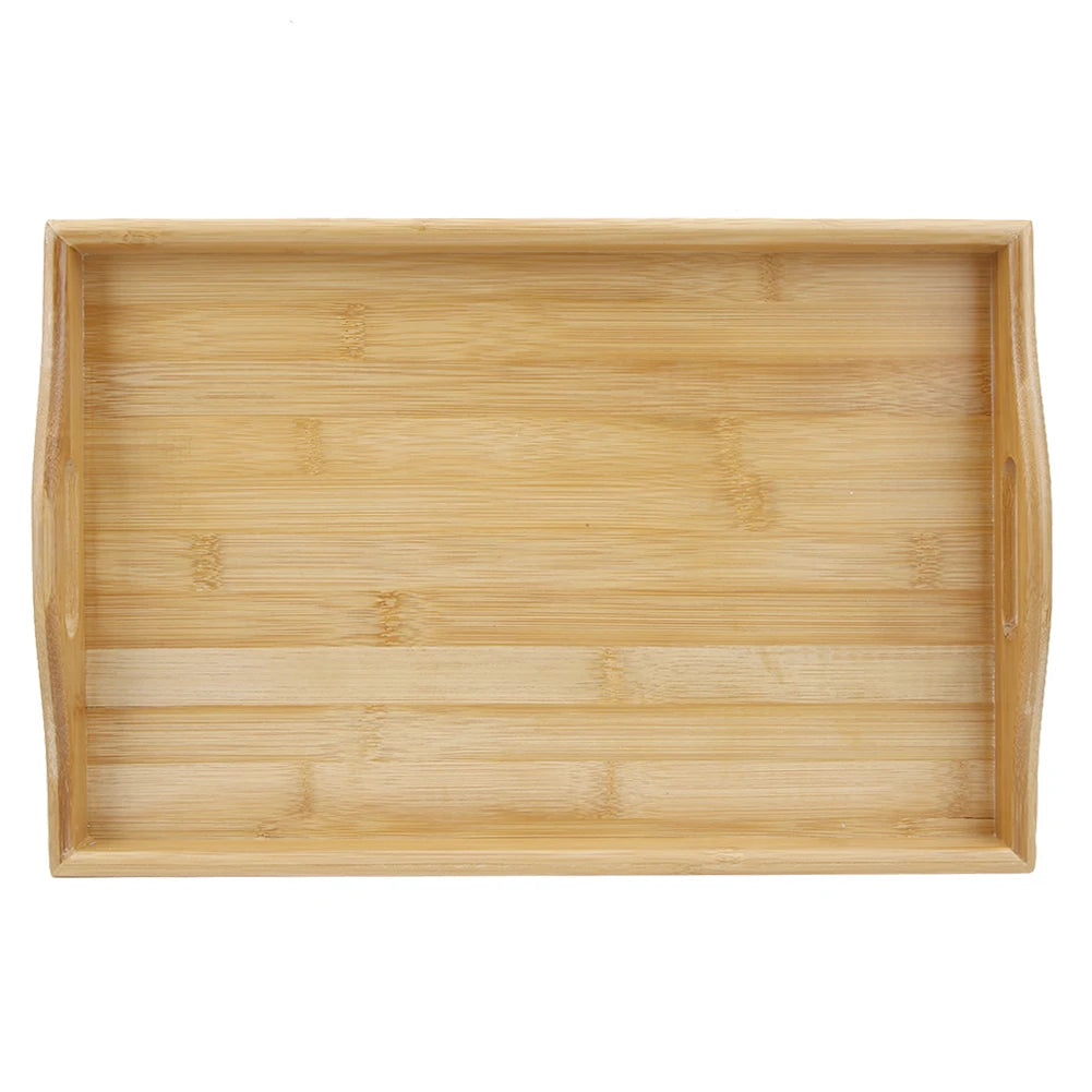 Bambus Tee-Tablett 38×25×5cm – Chinesisches Tee-Serviertablett für Teetassen, Multifunktionales Serviertablett für Zuhause & Gastronomie