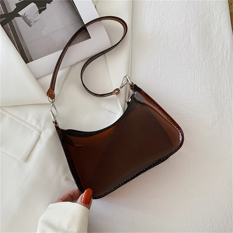 Transparente Jelly Umhängetasche – Kleine Zipper Underarm Tasche & Modische Handtasche für Damen Kaufschwan®