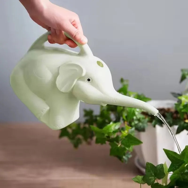 Cartoon Elephant Design Gardening Watering Can Ergonomic Handle Lightweight Plastic Pot for Flower Potted Plant Irrigation Care Kaufschwan®