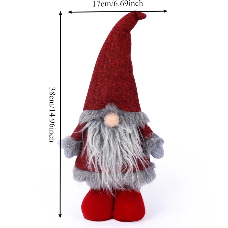 Weihnachten Faceless Wichtel mit Rotem Hut – Stehende Rudolf Zwergpuppen | Weihnachtsdeko & Geschenk-Set