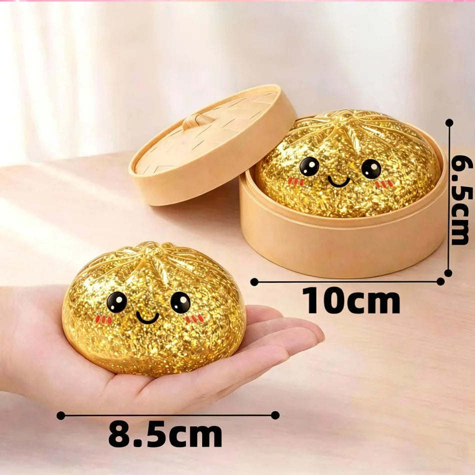 Bunte Glitzer-Dumpling-Squishies in 6 Designs mit Box – Weiches Sensorik-, Knautsch- & Fidget-Spielzeug zum Stressabbau und Sammeln Kaufschwan®