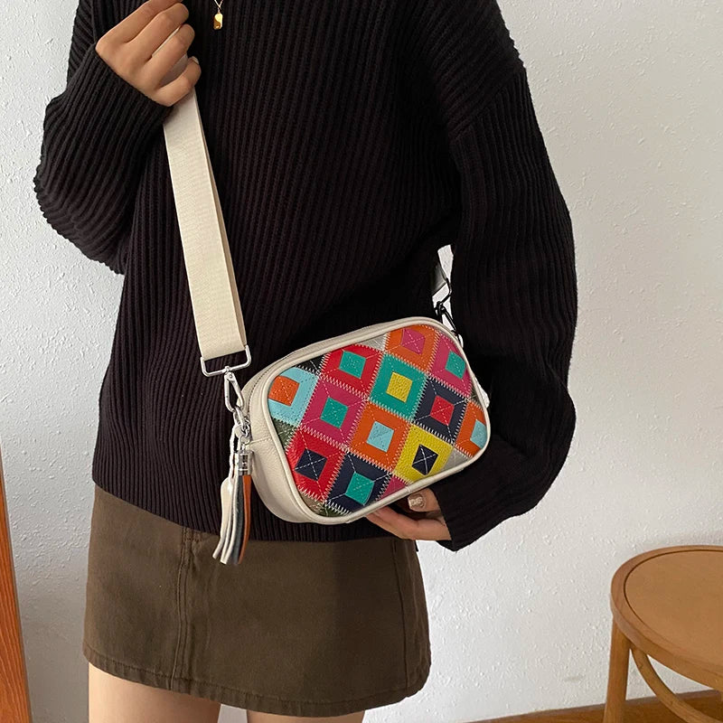 Kleine Bunte Ledertasche – Luxus Damen Handtasche, Crossbody & Schultertasche in Hochwertiger Verarbeitung Kaufschwan®