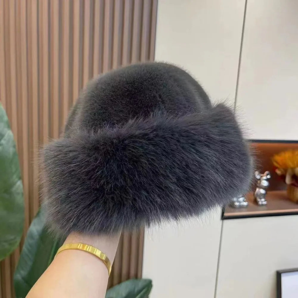 Damen Flauschige Mütze – Warme Wintermütze | Plüsch Mütze für Kalte Schneetage Kaufschwan®