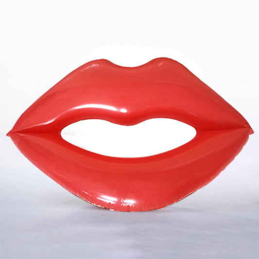 Aufblasbarer Pool-Schwimmring in Lippenform – Lustiger & Stilvoller Schwimmreifen für Erwachsene Kaufschwan® Rot - 120X100cm