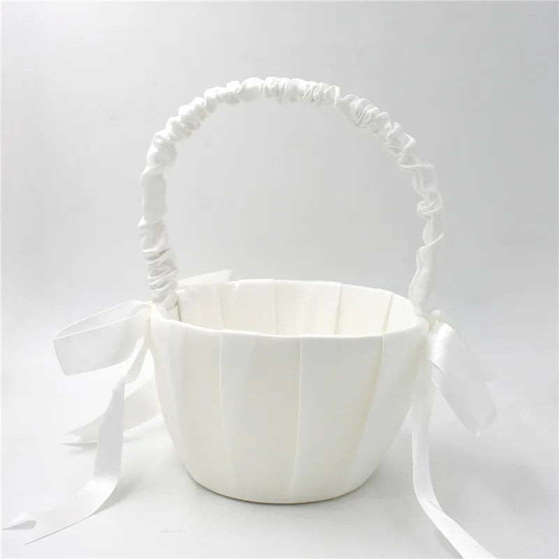 Satin Perlen Blumenkorb – Eleganter Hochzeitskorb für Blumenmädchen und Ringe Kaufschwan®