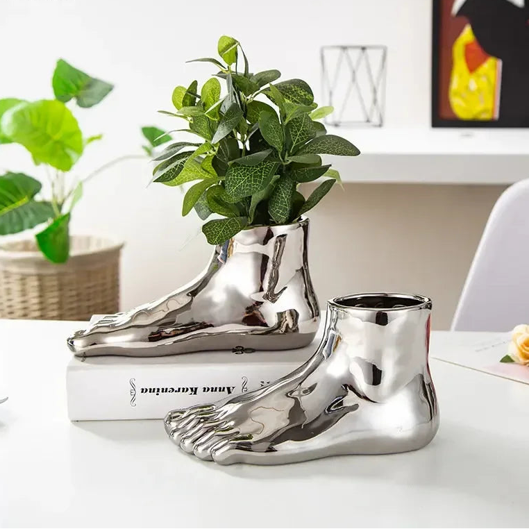 Kreative Fuß Vase Deko – Desktop Blumen Arrangement | Sukkulenten Blumentopf Kunst Wohndekoration Kaufschwan®