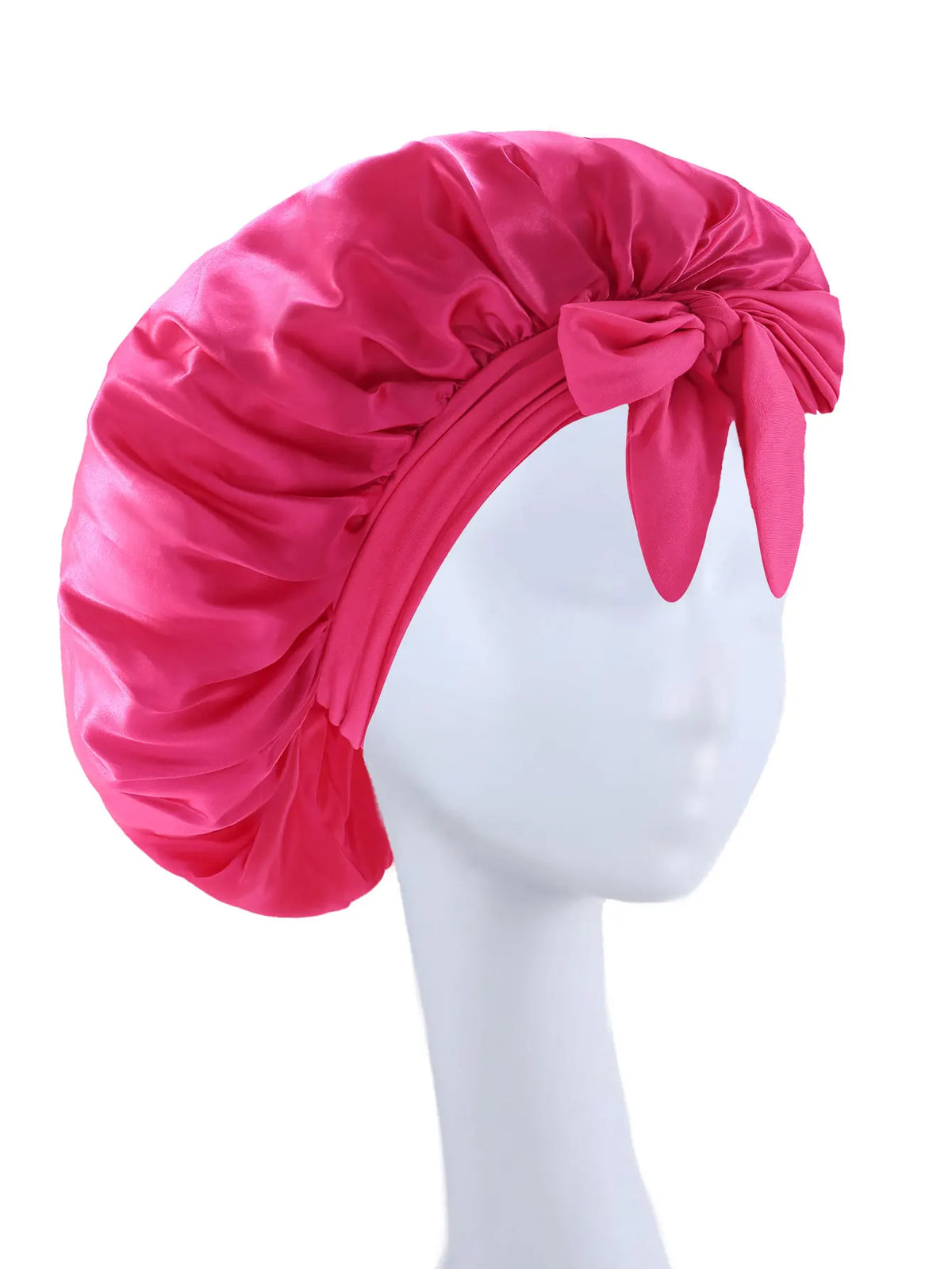Seidig Weiche Satin-Schlafhaube für Damen – Verstellbare Haarhaube mit Bindeband für Lockiges Haar