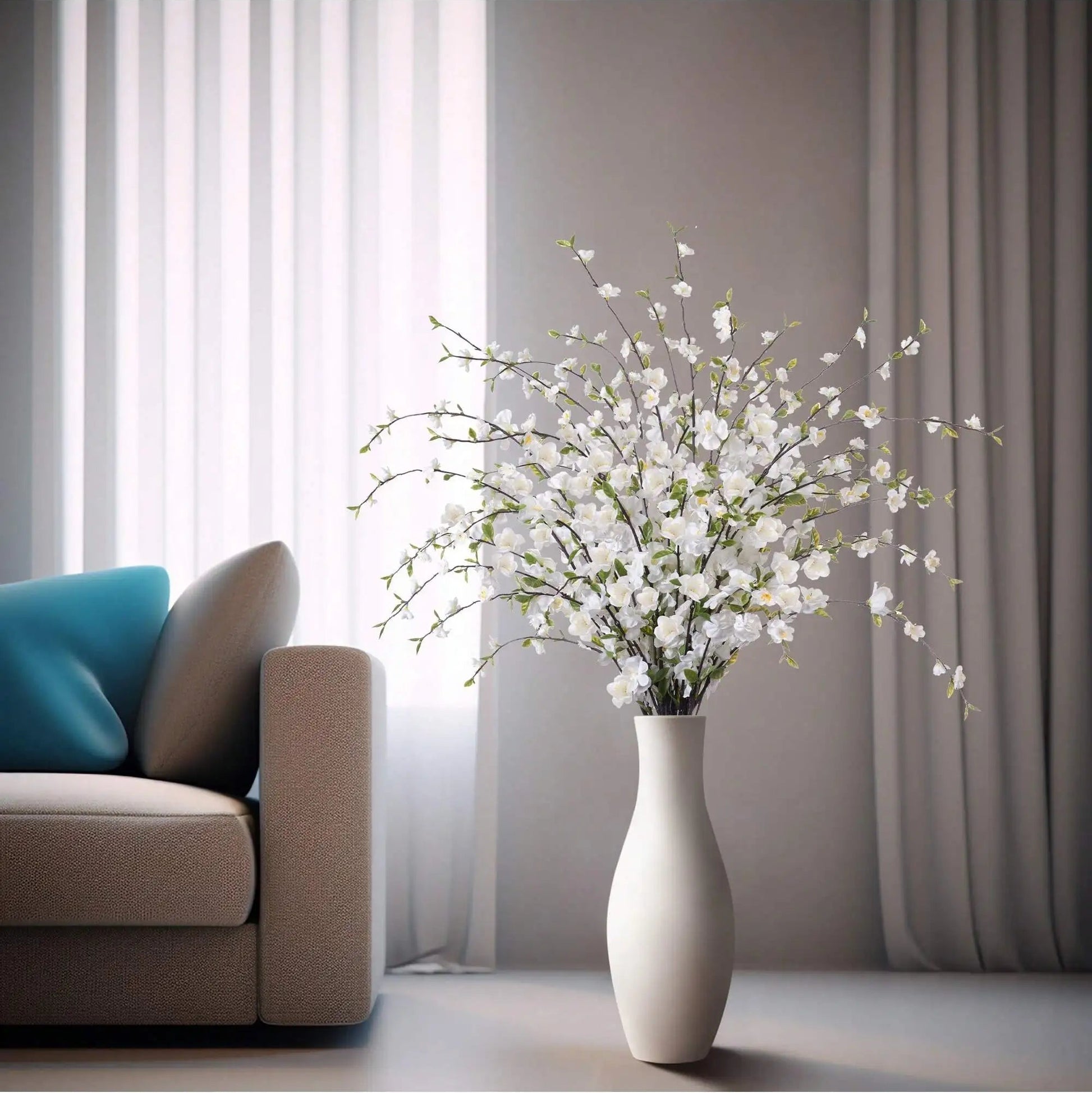 Weiße Künstliche Winterblüten mit Langem Stiel – Elegante Kunststoffblumen für Zuhause, Hotel, Büro, Hochzeit, Party & Gartendekoration Kaufschwan®