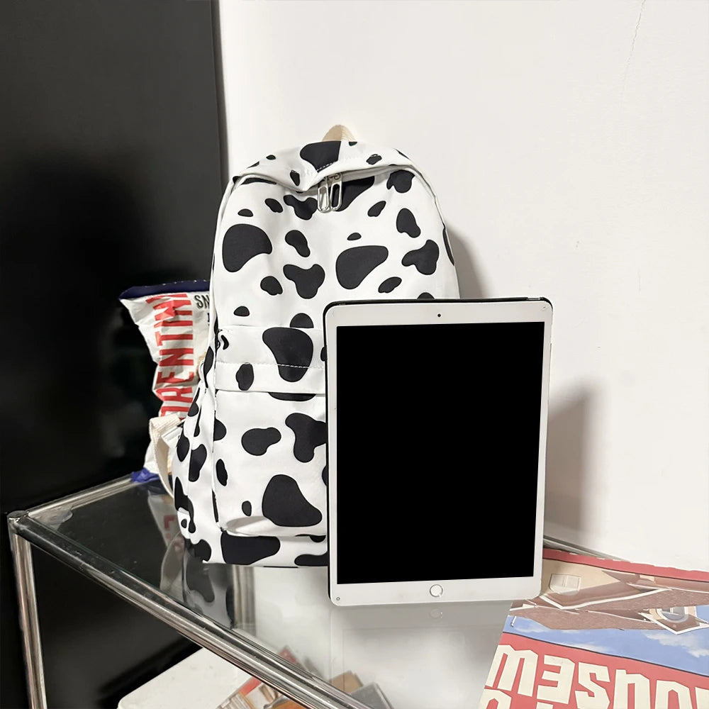 Rucksack mit Kuhmuster für Damen | Leichter & Vielseitiger Studenten-Rucksack | Gymnasium & Alltag Kaufschwan®