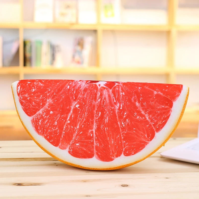 Realistisches 3D Obst Plüschkissen | Wassermelone, Orange, Kiwi & Pomelo | Weiche Schwamminnenfüllung | Kinder, Büro & Zuhause Kaufschwan® Design 2 - 39cm